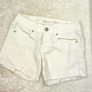 AE White Stretch Jean Shorts
